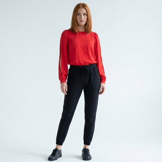 NYC Slit Top & Street Joggers Outfit