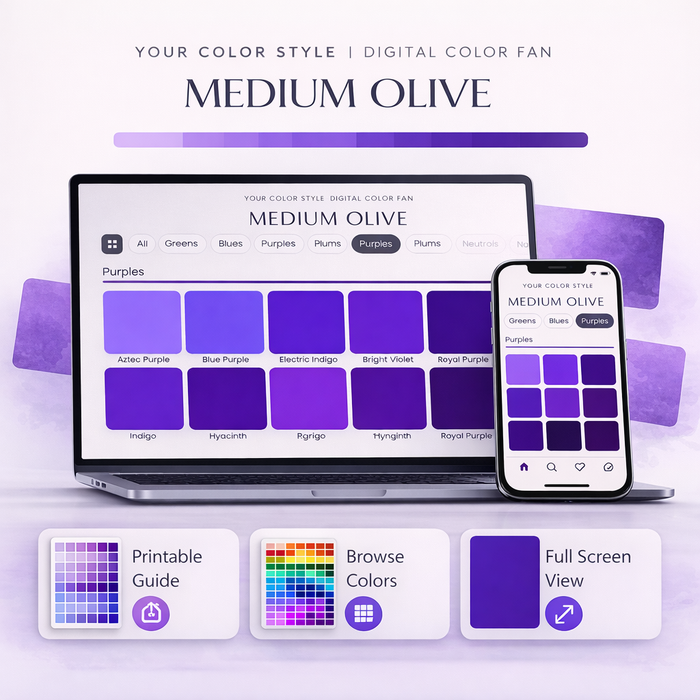 Digital color palette for medium olive skin tone