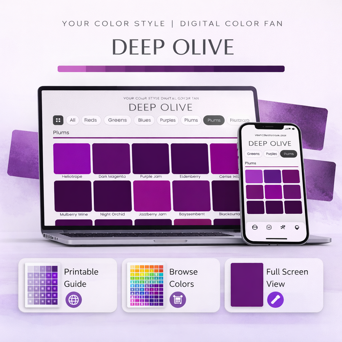 Digital color palette for deep olive skin tone