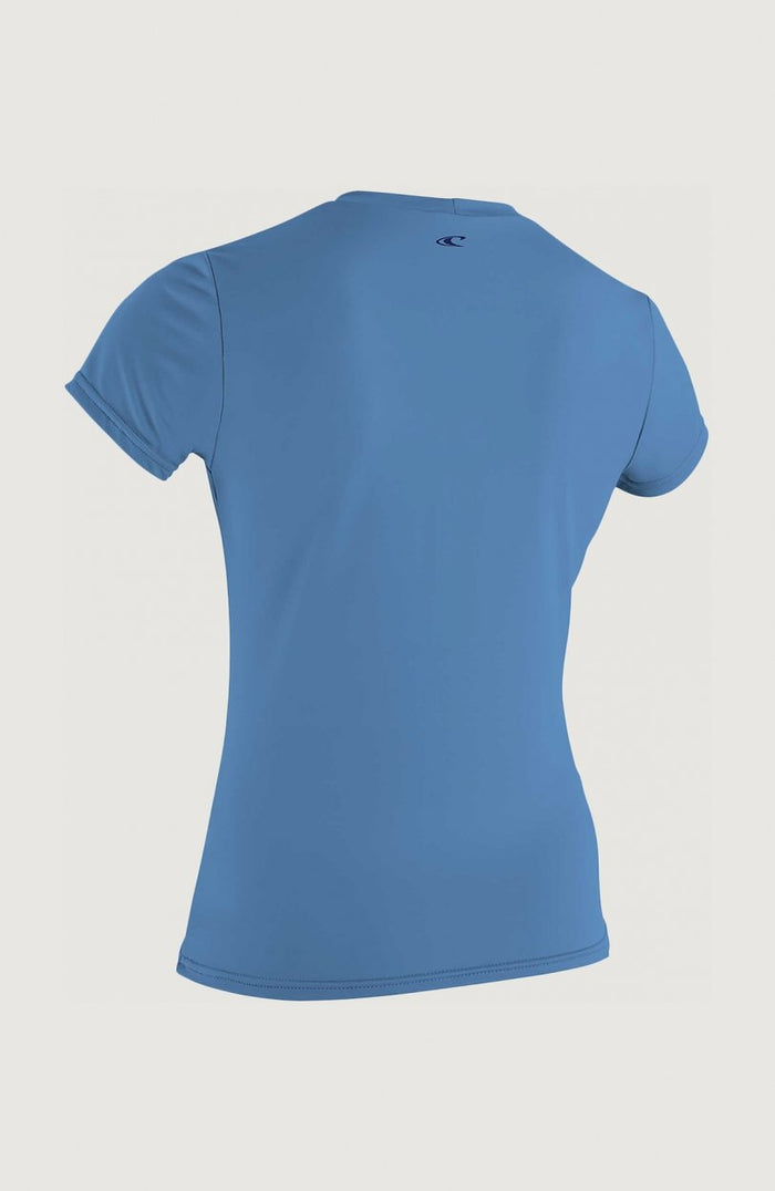 O'Neill Women's Premium Skins Short Sleeve Rash Guard Sun Shirt - Periwinkle/ Light Blue - 5302