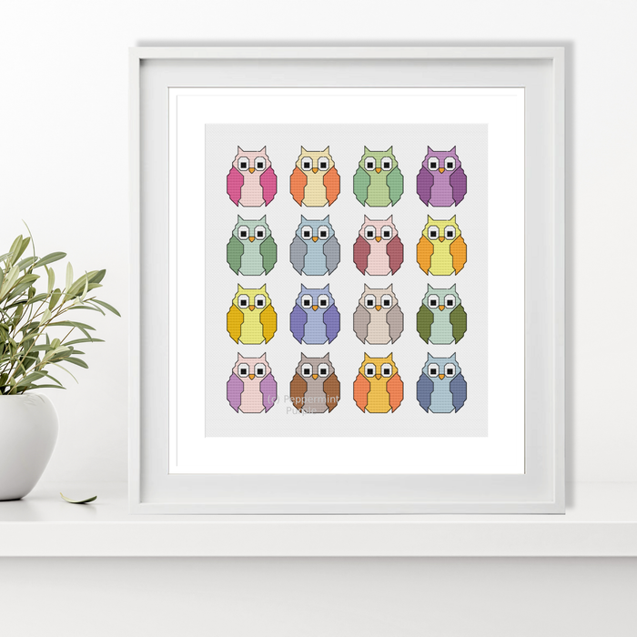 Owls Cross Stitch Pattern by Peppermint Purple