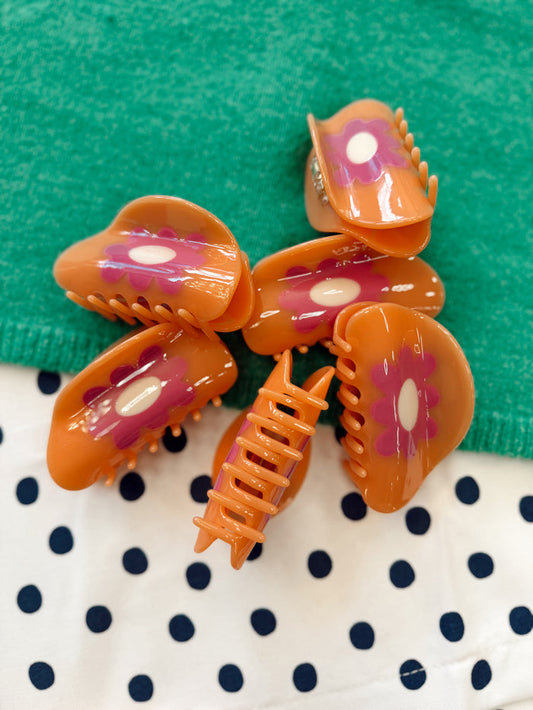 Peachy Flower Hair Clip
