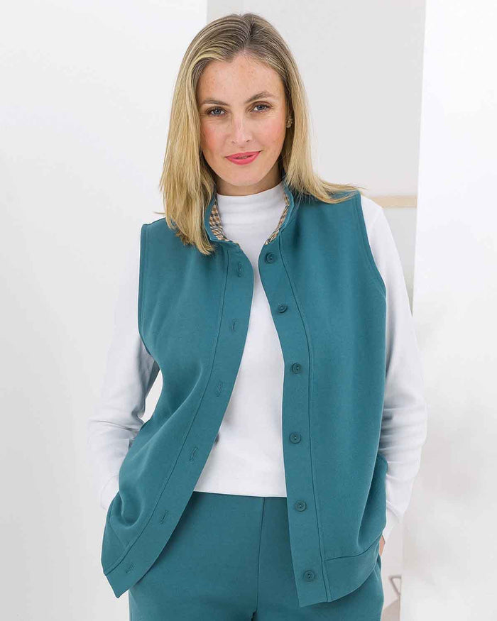 Peebles Cowl Neck Trimmed Ladies Leisure Gilet - Peebles - Image 1 - The Classic Boutique