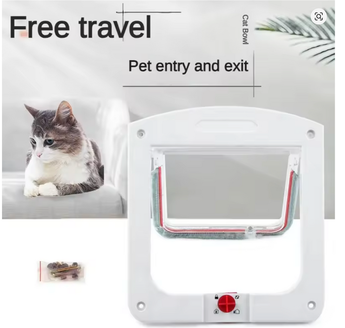 Pet Safe Cat Dog Door Hole Control Free In and Out Two-Way Adjustment