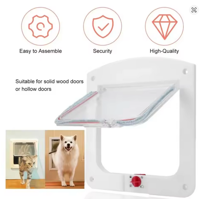 Pet Safe Cat Dog Door Hole Control Free In and Out Two-Way Adjustment