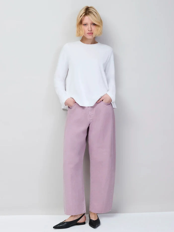 Petite Pink Barrel Leg Jeans