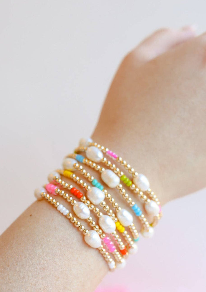 Poppi Bracelet Hot Pink Pearl