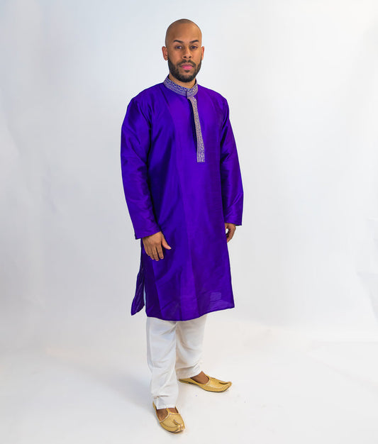 Purple Silk Formal Kurta