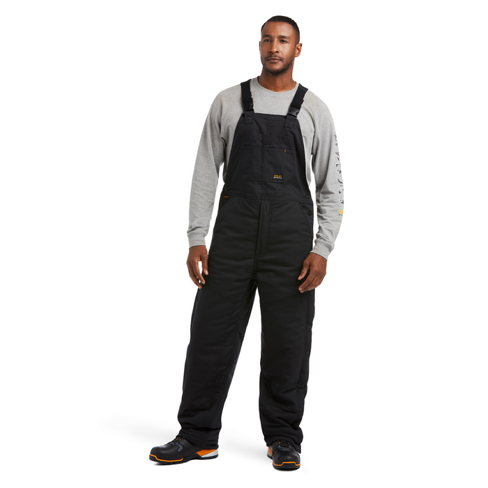 REBAR DURACANVAS STRETCH INSULATED BIB - 001-Black | Ariat 10032485