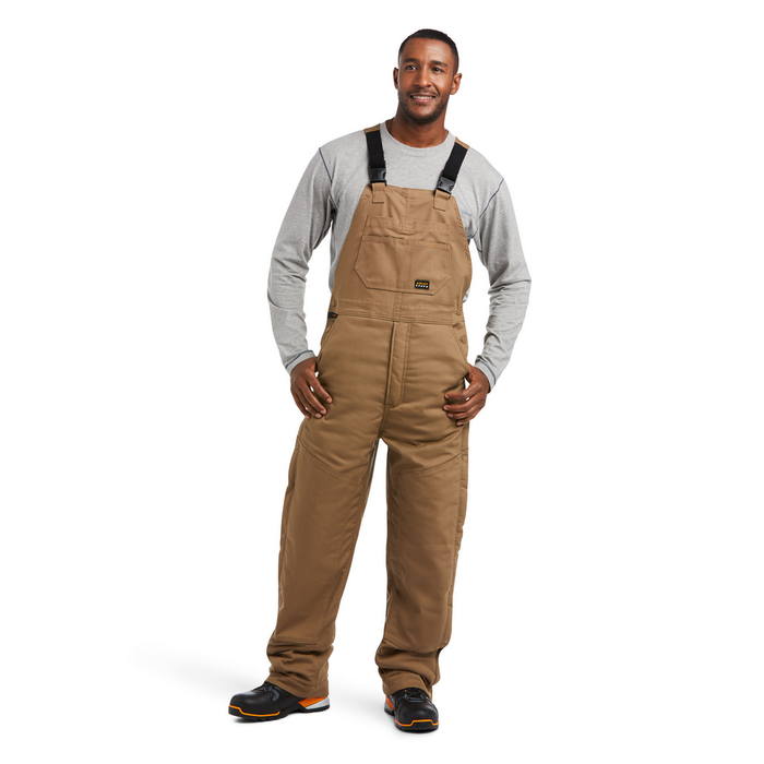 REBAR DURACANVAS STRETCH INSULATED BIB OVERALL - 250-Beige/Khaki | Ariat 10032505