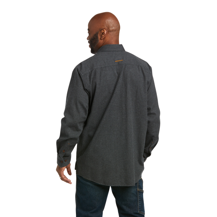REBAR FLANNEL DURASTRETCH LONG-SLEEVE TOP - 010-Charcoal | Ariat 10037412
