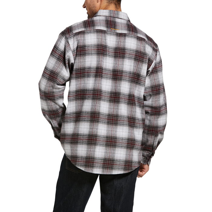 REBAR HEAVYWEIGHT FLANNEL SHIRT - 011-Heather Grey | Ariat 10033000
