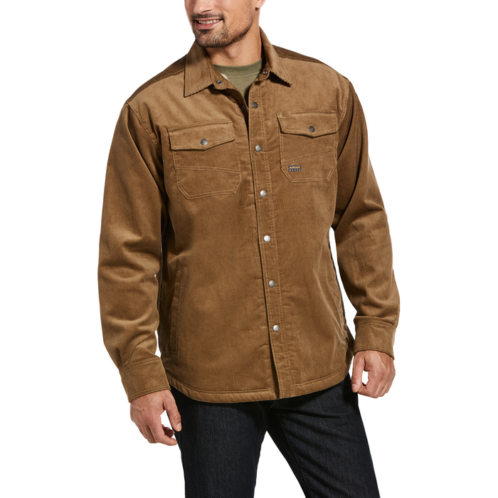REBAR SHERPA-LINED CORDUROY SHIRT JAC - 250-Beige/Khaki | Ariat 10032977