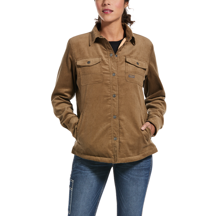 REBAR SHERPA-LINED CORDUROY SHIRT JACKET - 250-Beige/Khaki | Ariat 10032876