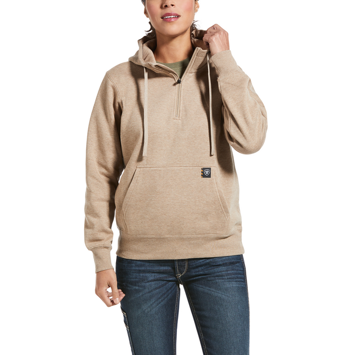 REBAR SKILL SET HALF-ZIP HOODIE - 250-Beige/Khaki | Ariat 10032912