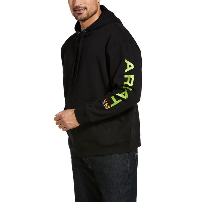 REBAR SLEEVE GRAPHIC HOODIE - 001-Black | Ariat 10032993