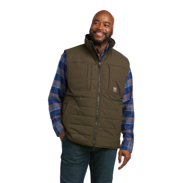REBAR VALIANT STRETCH CANVAS INSULATED VEST - 200-Brown | Ariat 10037474