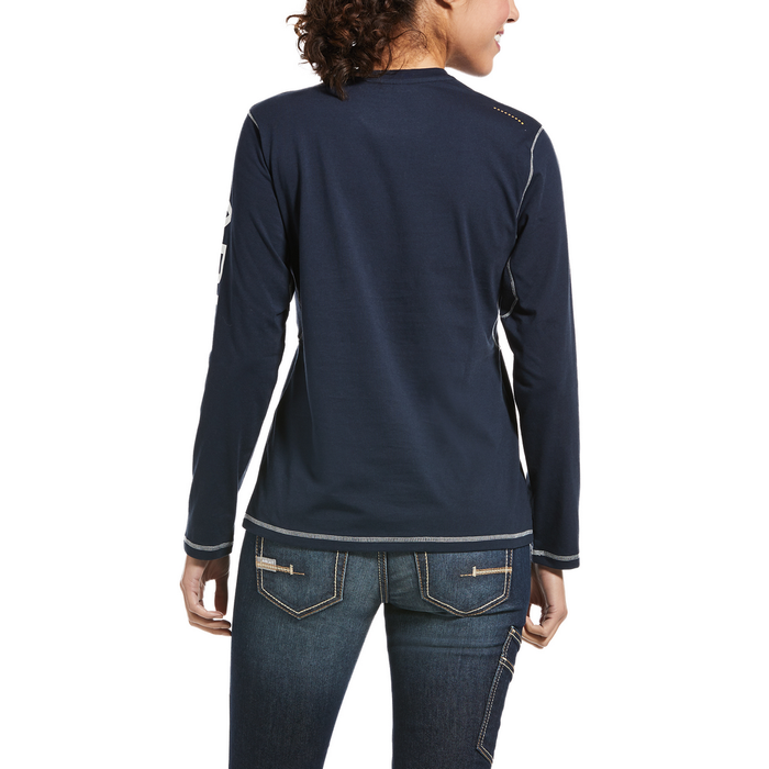 REBAR WORKWOMAN LOGO LONG-SLEEVE T-SHIRT - 410-Navy | Ariat 10032908