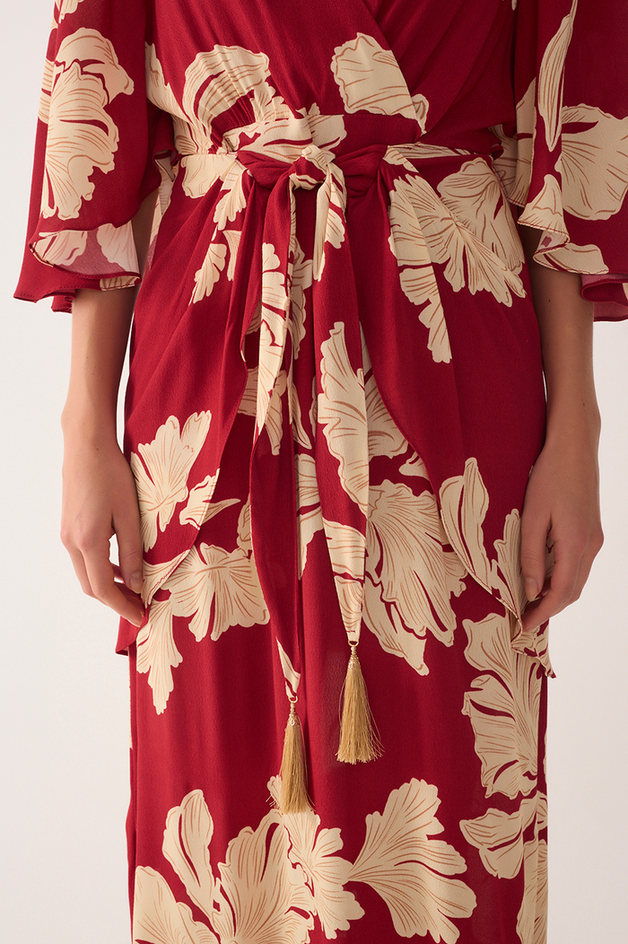 Petala Vermelha Print Cropped Dress_6