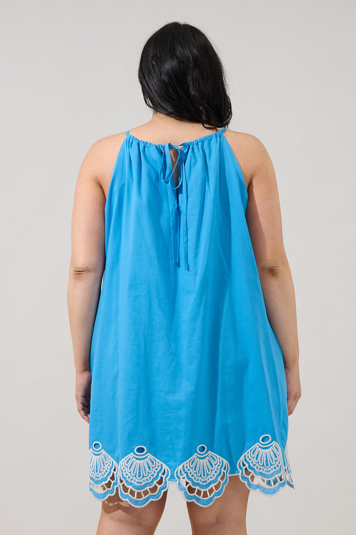 Regina Embroidered Shift Mini Dress Curve