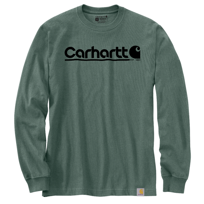 Relaxed Fit Heavyweight Long-Sleeve Logo Graphic T-Shirt - GI0-Frosted Balsam Heather | Carhartt 106362