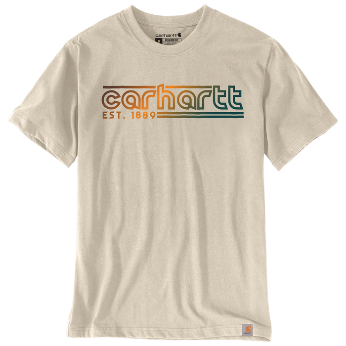 Relaxed Fit Lightweight Short-Sleeve Logo Graphic T-Shirt - A16-Oat Milk | Carhartt 106538