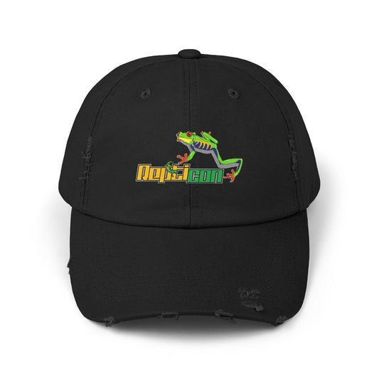 Repticon Unisex Distressed Cap w/ Red-Eyed Tree Frog