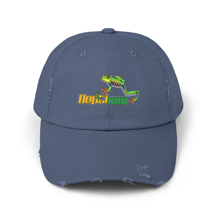 Repticon Unisex Distressed Cap w/ Red-Eyed Tree Frog