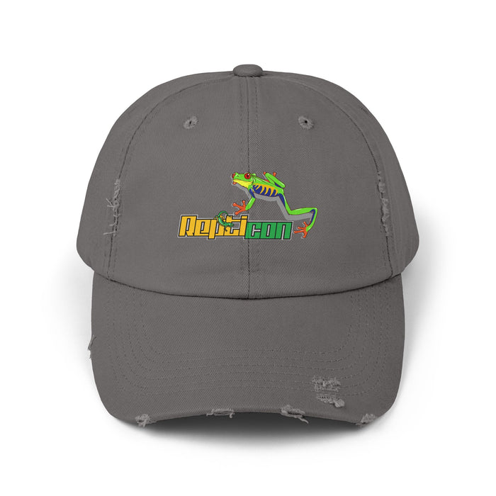 Repticon Unisex Distressed Cap w/ Red-Eyed Tree Frog