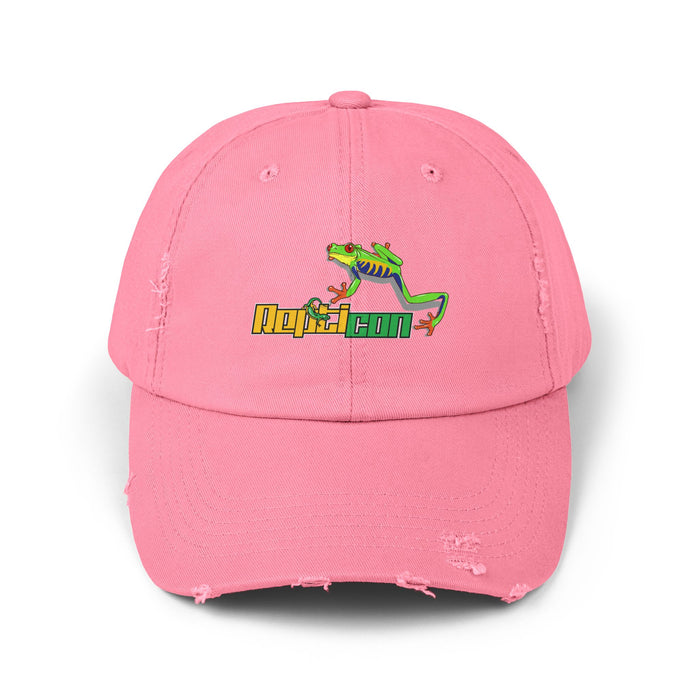 Repticon Unisex Distressed Cap w/ Red-Eyed Tree Frog