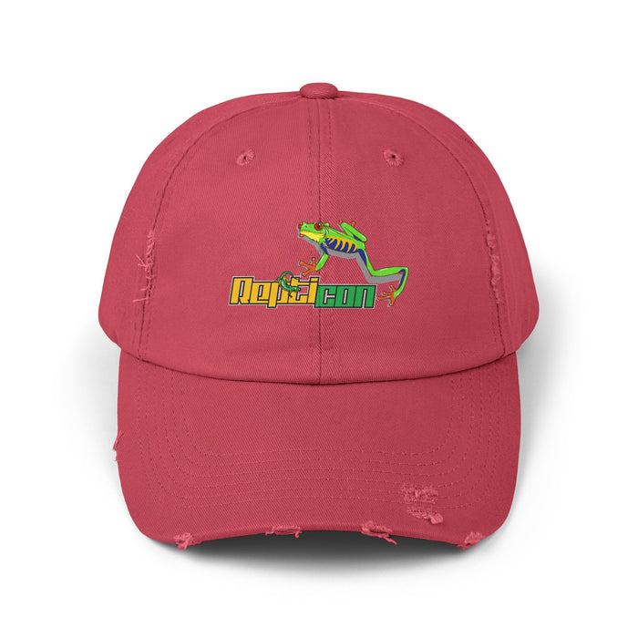 Repticon Unisex Distressed Cap w/ Red-Eyed Tree Frog