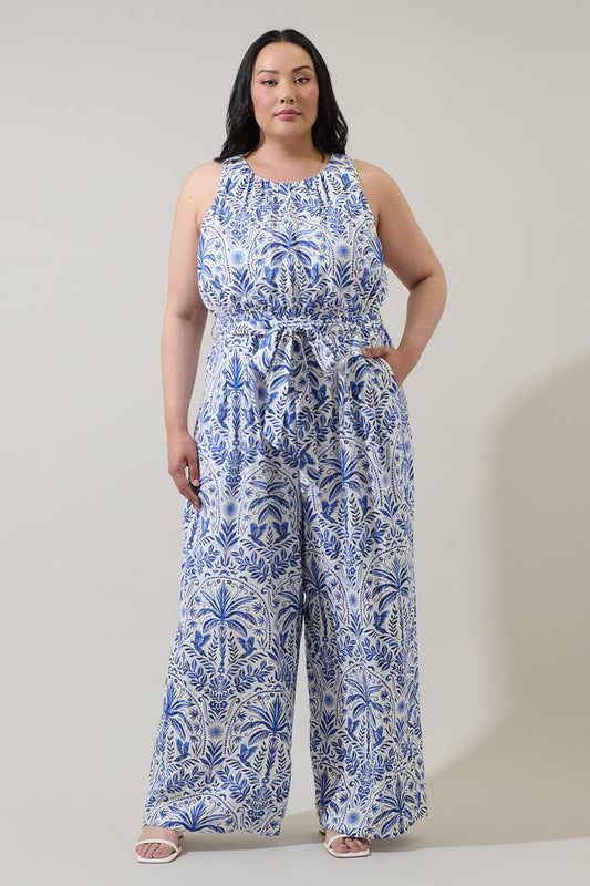 Romina Tropical Jora Sleeveless Jumpsuit Curve
