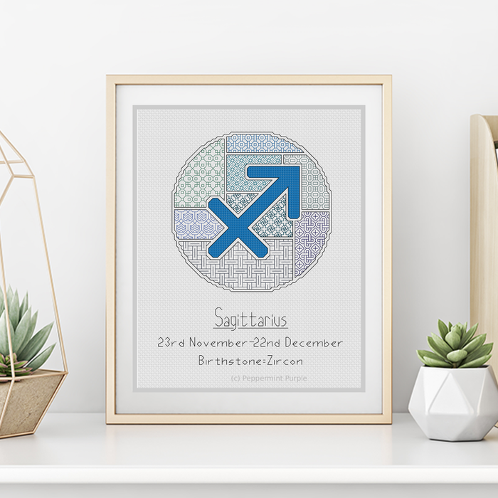 Sagittarius Blackwork Blackwork Pattern by Peppermint Purple