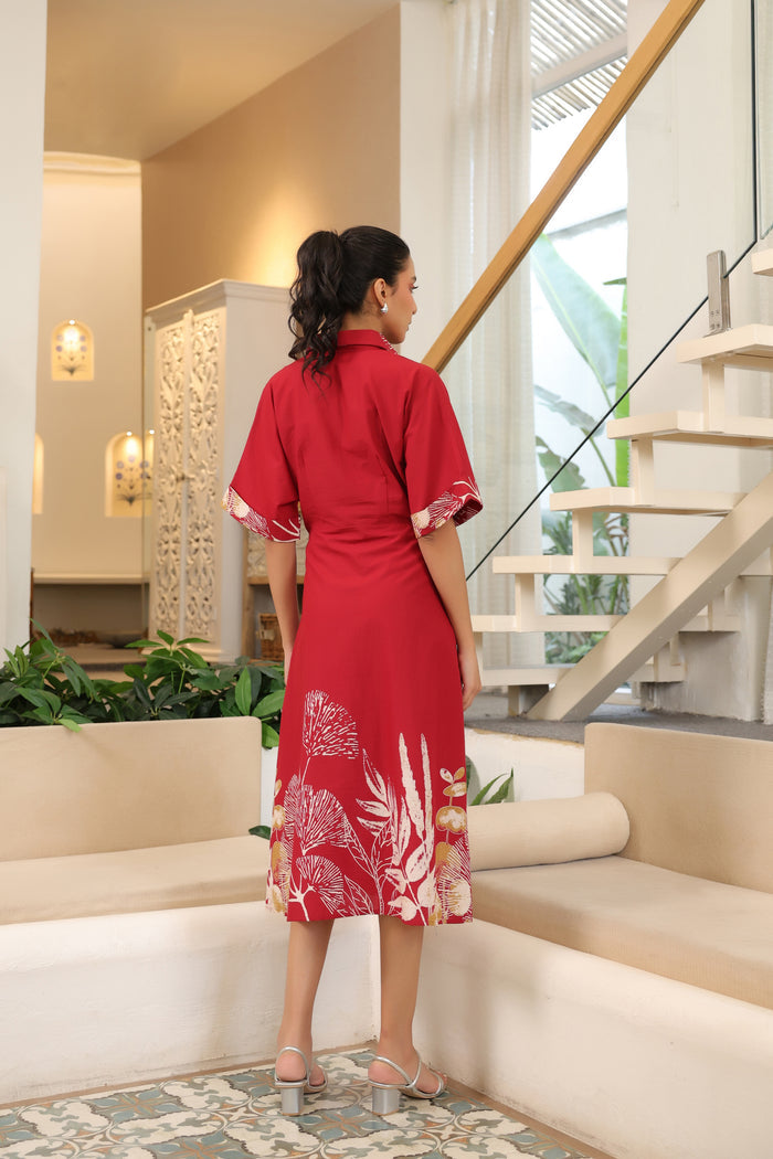 Scarlet Charm Cotton Dress