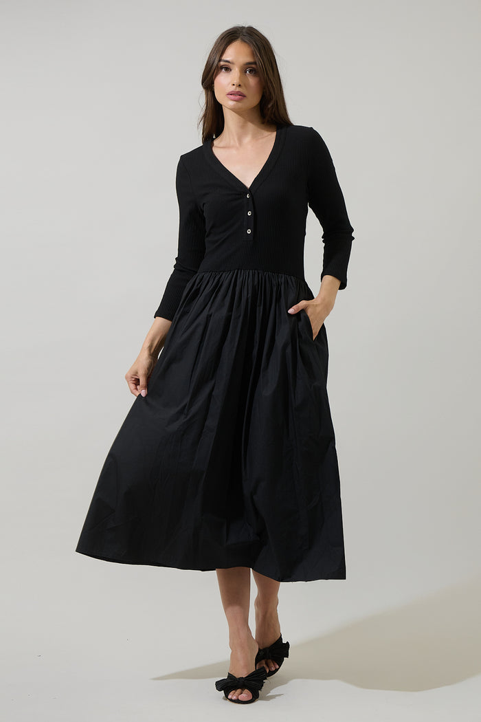 Shelley Mix Knit Midi Dress