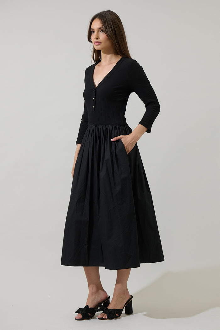 Shelley Mix Knit Midi Dress
