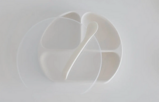 Silicone Suction Plate With Lid and Spoon