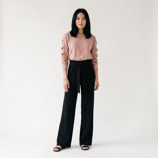 Slit Sleeve Sweatshirt & NYC Pants Outfit