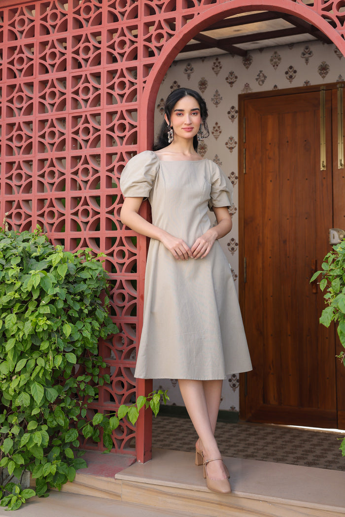 Soft Mocha Cotton Flex Dress
