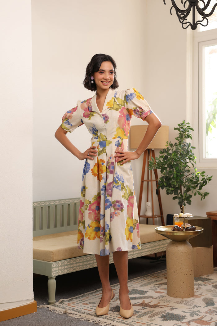 Spring Hues Vintage Cotton Flex Dress