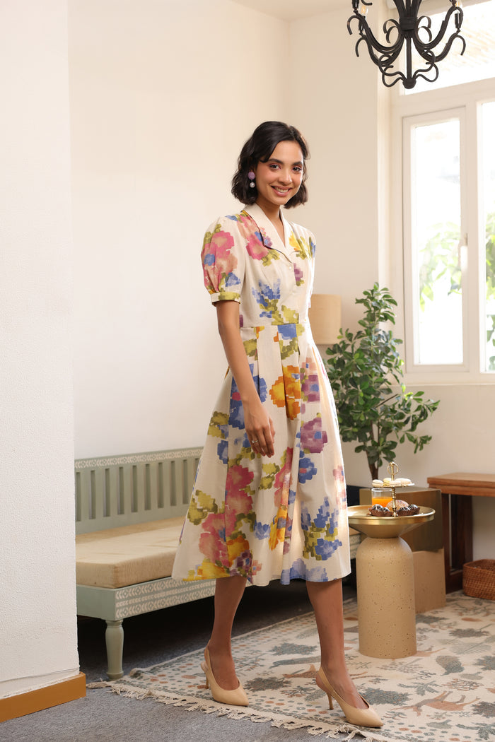 Spring Hues Vintage Cotton Flex Dress