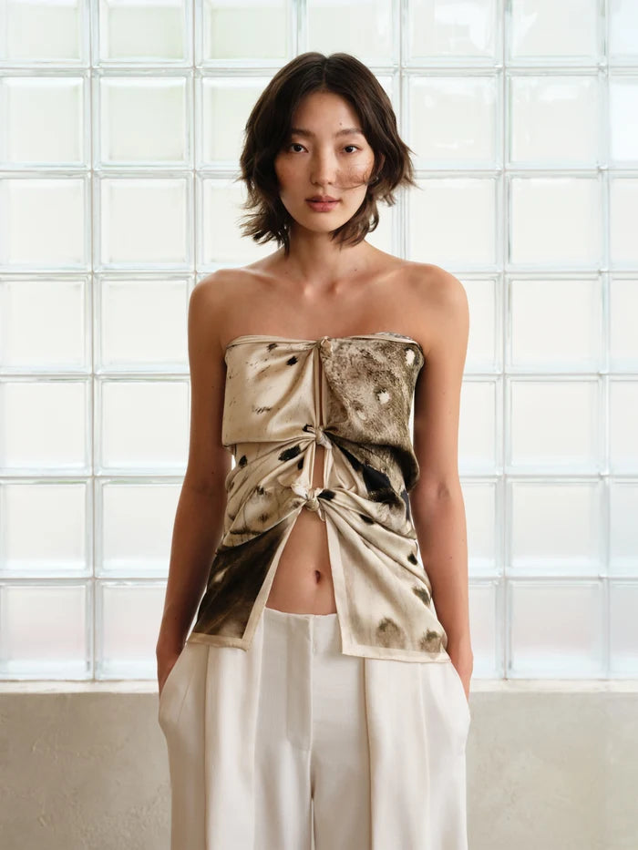 Square scarf in Silk Charmeuse - Ocelli (Pre-order)