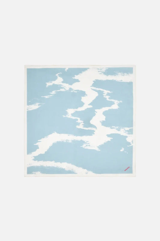Square scarf in Silk charmeuse - Sea foam
