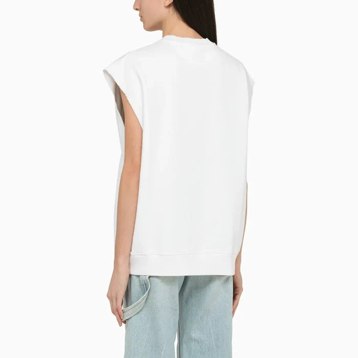 Stella McCartney - White cotton over vest with logo Brand Vests M