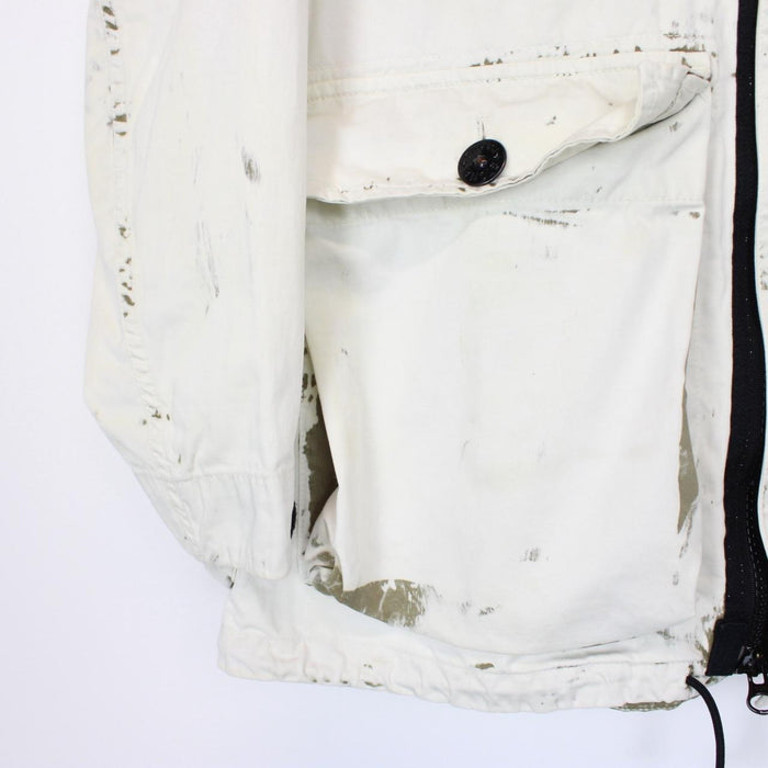 Stone Island SS 2017 Cream and Olive Hand Corrosion on Raso Jacket