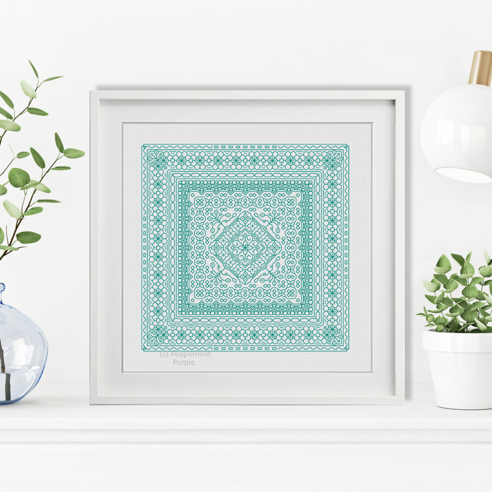 Study In Sea Green Blackwork Study In Colour by Peppermint Purple