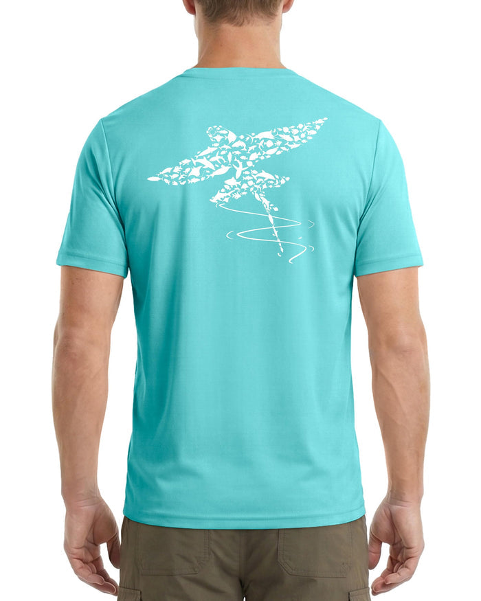 Sun Shirt for Men Short Sleeve, UPF 50+ UV Protection Fishing T-Shirt, Graphic Quick Dry Rash Guard Tee for Swim