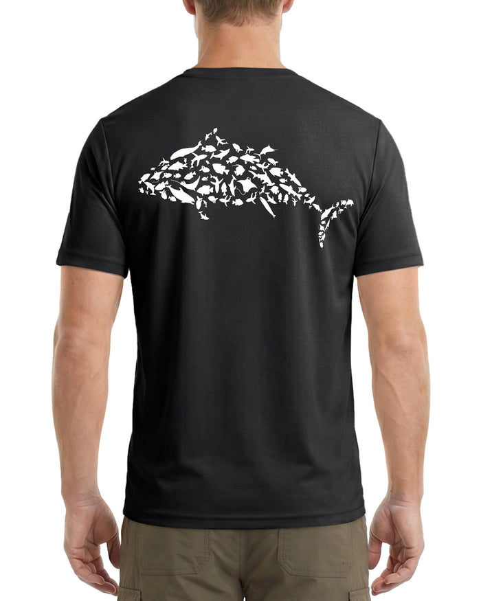 Sun Shirt for Men Short Sleeve, UPF 50+ UV Protection Fishing T-Shirt, Graphic Quick Dry Rash Guard Tee for Swim