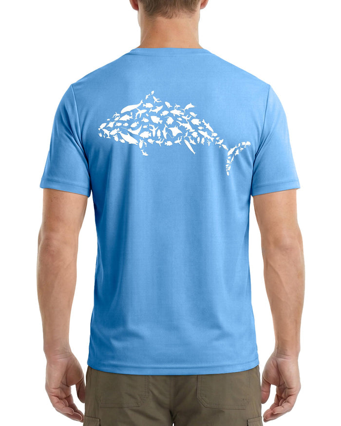 Sun Shirt for Men Short Sleeve, UPF 50+ UV Protection Fishing T-Shirt, Graphic Quick Dry Rash Guard Tee for Swim