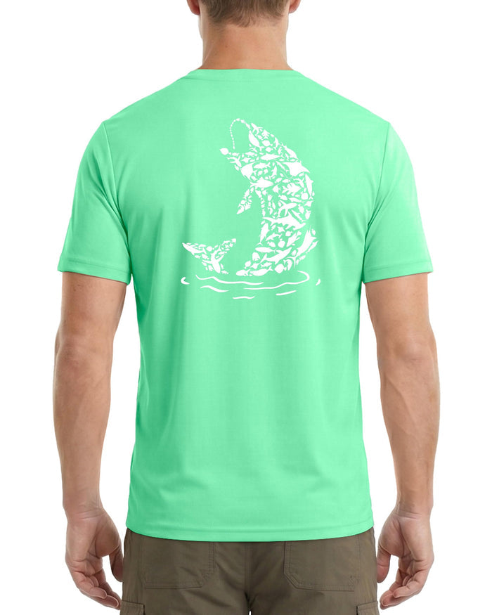 Sun Shirt for Men Short Sleeve, UPF 50+ UV Protection Fishing T-Shirt, Graphic Quick Dry Rash Guard Tee for Swim